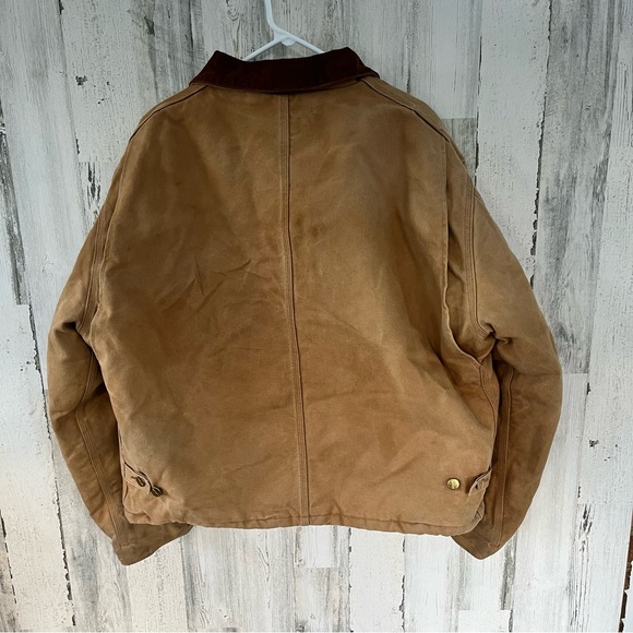 Carhartt Men’s Traditional Duck Jacket J002 Corduroy Collar Size XL - Picture 13 of 13